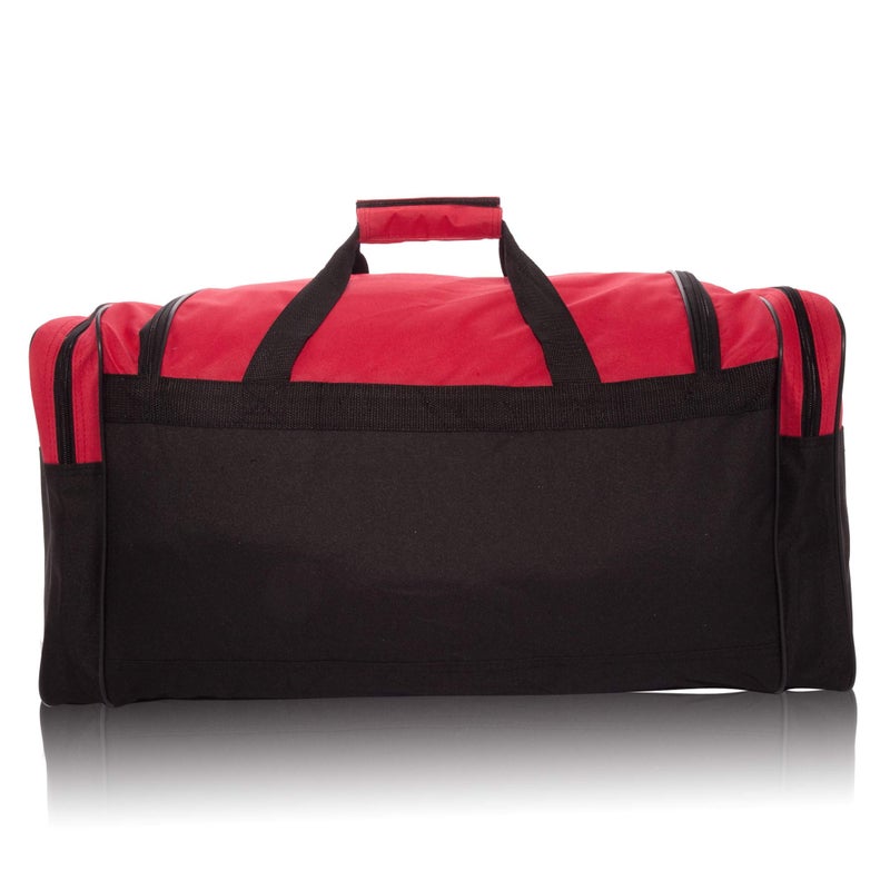 DALIX 25" Extra Large Vacation Travel Duffle Bag in Red and Black - Image 4